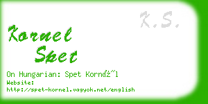 kornel spet business card
